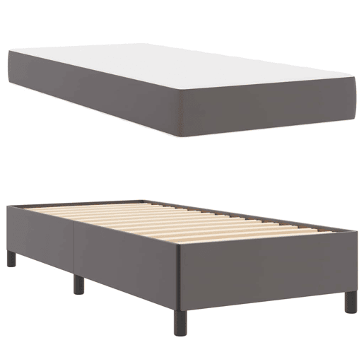 Estrutura de cama de solteiro para adultos com colchão - Cinzeto 100 x 200 cm tecido