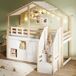 Cama alta para niños Cama alta para niños Natural/ Blanco