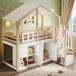 Cama alta para niños Cama alta para niños Natural/ Blanco