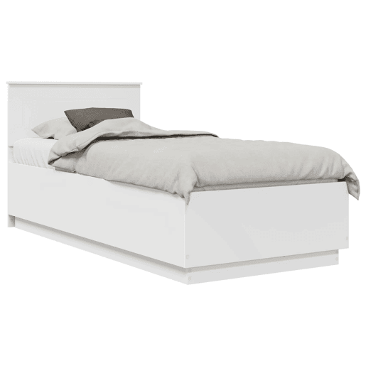 Estrutura de cama de solteiro para adultos - Branco 70 x 190 cm Madeira processada