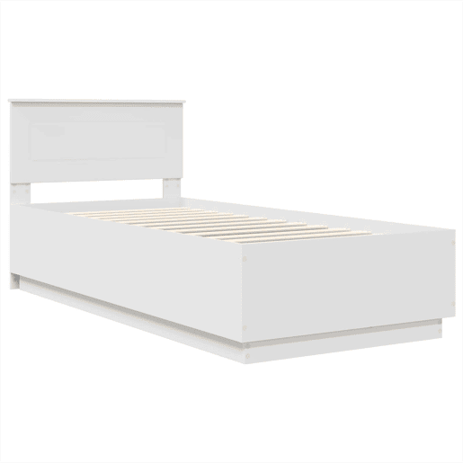 Estrutura de cama de solteiro para adultos - Branco 70 x 190 cm Madeira processada
