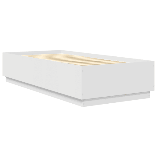 Estrutura de cama de solteiro para adultos - Branco 70 x 190 cm Madeira processada