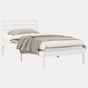 Estrutura de cama de solteiro para adultos com Cabeceira - Branco 100 x 200 cm