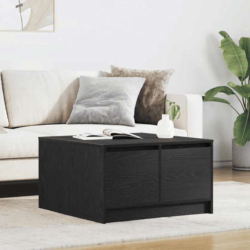 Mesa de Centro, Mesa baixa, com gavetas 70,5x70x40 cm carvalho preto