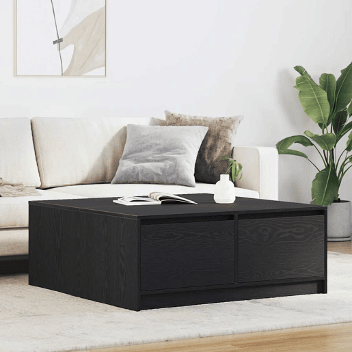 Mesa de Centro, Mesa baixa, com gavetas 100x100x40 cm carvalho preto