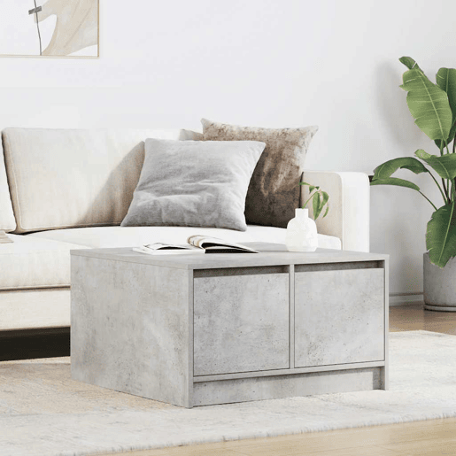 Mesa de Centro, Mesa baixa, com gavetas 70,5x70x40 cm cinzento-cimento