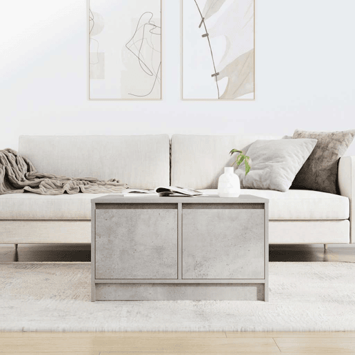 Mesa de Centro, Mesa baixa, com gavetas 70,5x70x40 cm cinzento-cimento