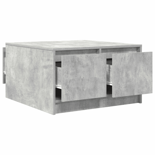 Mesa de Centro, Mesa baixa, com gavetas 70,5x70x40 cm cinzento-cimento