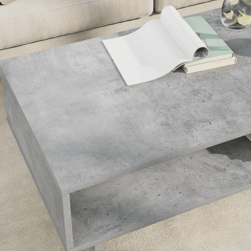 Mesa de Centro, Mesa baixa, Cinzento 100 x 46 x 35 cm Madeira processada