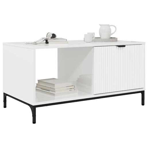 Mesa de Centro, Mesa baixa, com gaveta Branco Brilhante 90 x 49 x 46 cm