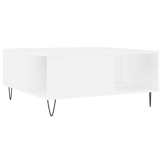 Mesa de Centro, Mesa baixa, 80x80x36,5 cm derivados de madeira branco