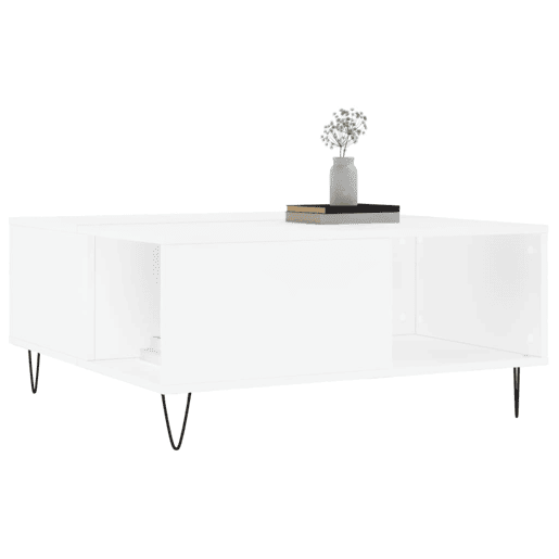 Mesa de Centro, Mesa baixa, 80x80x36,5 cm derivados de madeira branco