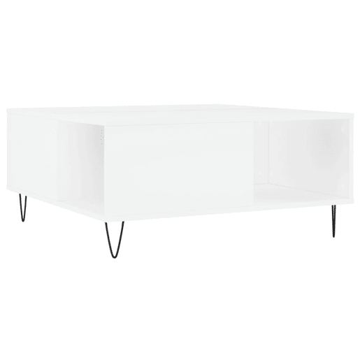 Mesa de Centro, Mesa baixa, 80x80x36,5 cm derivados de madeira branco