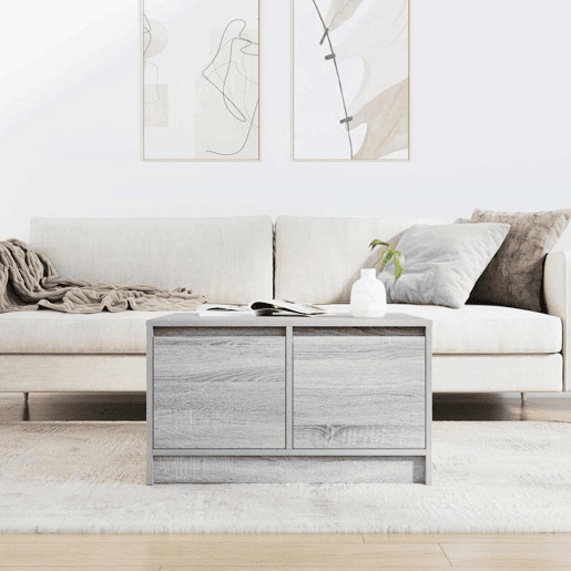Mesa de Centro, Mesa baixa, com gavetas 70,5x70x40 cm sonoma cinzento
