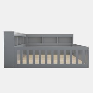 Cama Daybett 140x200cm - Sofá-cama, com compartimento de arrumação, estrado, com tomada e USB - Cinza