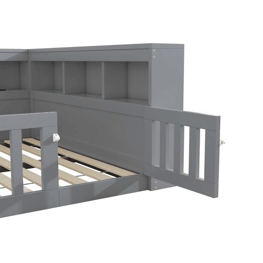 Cama Daybett 140x200cm - Sofá-cama, com compartimento de arrumação, estrado, com tomada e USB - Cinza