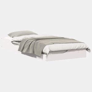 Estrutura de cama de solteiro para adultos - Branco 90 x 210 cm Madeira de Pinheiro Sólida