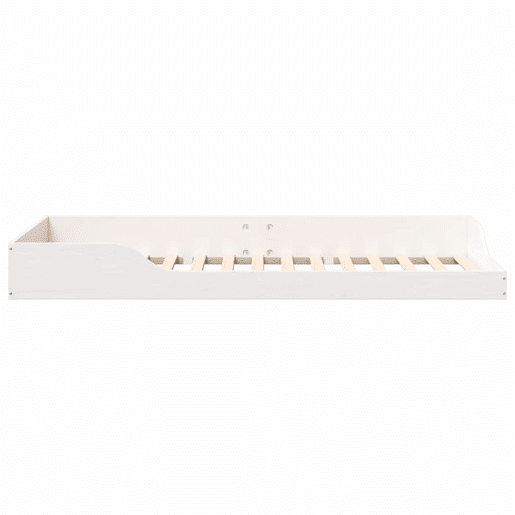 Estrutura de cama de solteiro para adultos - Branco 90 x 210 cm Madeira de Pinheiro Sólida