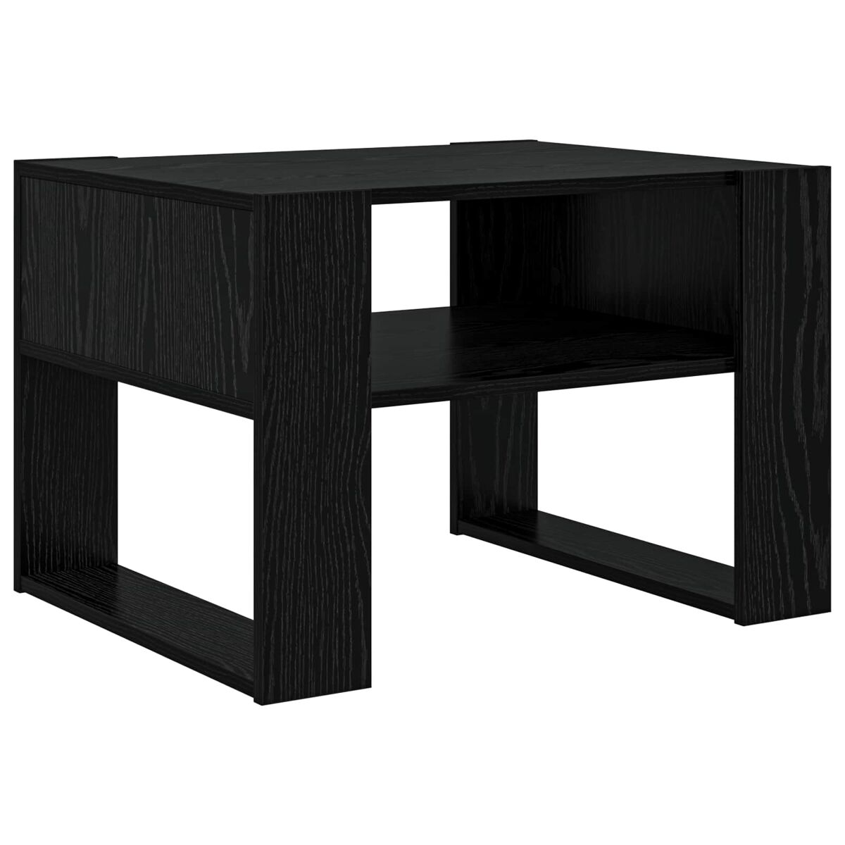 Mesa de café - mesa de centro - mesa baja roble negro 66 x 53 x 45 cm madera de ingeniería