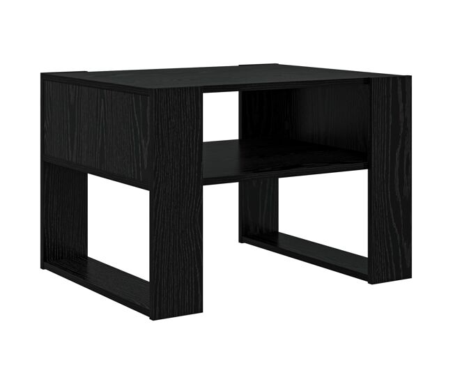 Mesa de café - mesa de centro - mesa baja roble negro 66 x 53 x 45 cm madera de ingeniería