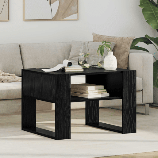 Mesa de Centro, Mesa baixa, com armazenamento Carvalho Preto 66 x 53 x 45 cm