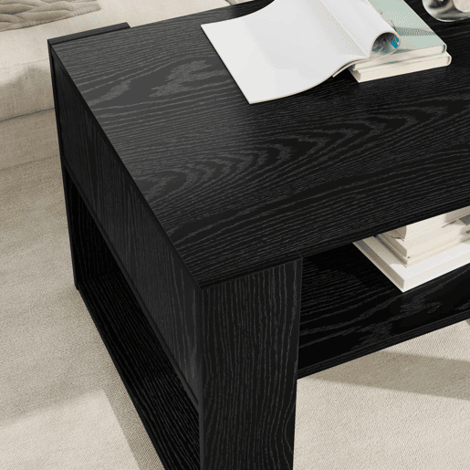 Mesa de Centro, Mesa baixa, com armazenamento Carvalho Preto 66 x 53 x 45 cm