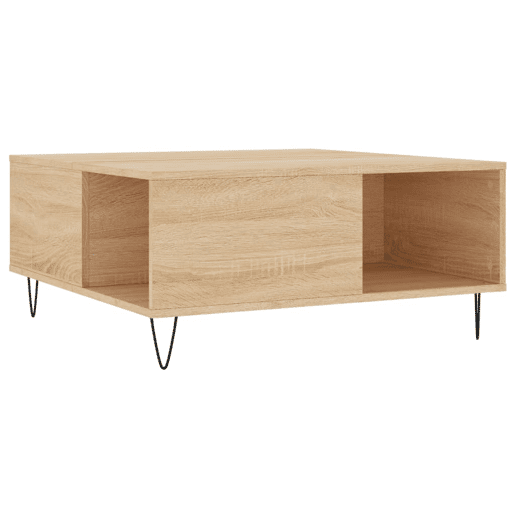 Mesa de Centro, Mesa baixa, 80x80x36,5 cm derivados madeira carvalho sonoma