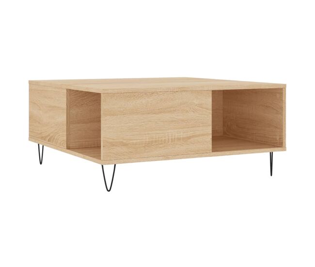 Mesa de café - mesa de centro madera contrachapada roble sonoma 80x80x36,5 cm