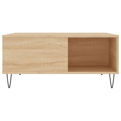 Mesa de Centro, Mesa baixa, 80x80x36,5 cm derivados madeira carvalho sonoma