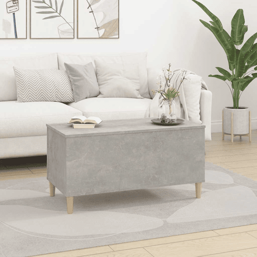 Mesa de Centro, Mesa baixa, 90x44,5x45 derivados de madeira cinzento cimento