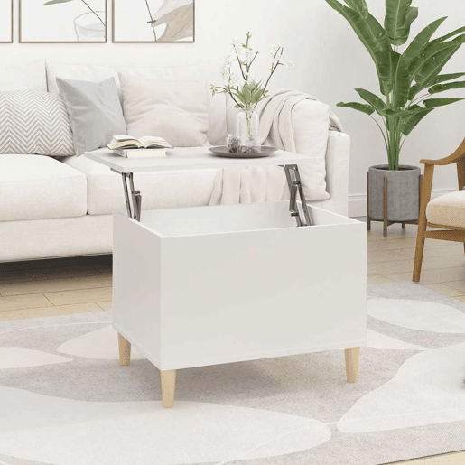 Mesa de Centro, Mesa baixa, 60x44,5x45 cm derivados de madeira branco