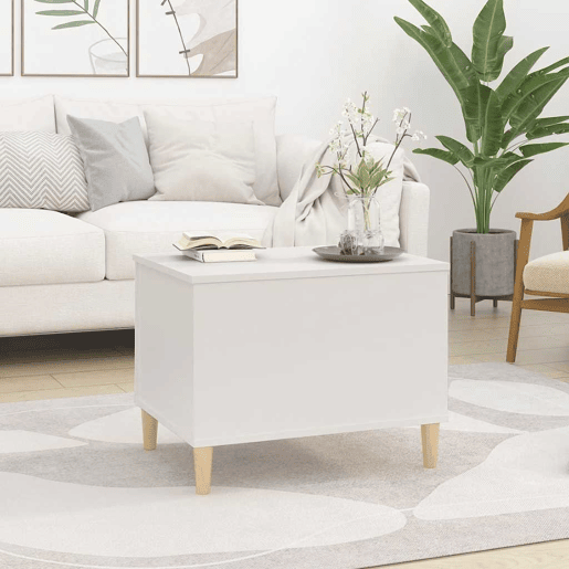 Mesa de Centro, Mesa baixa, 60x44,5x45 cm derivados de madeira branco