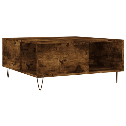 Mesa de Centro, Mesa baixa, 80x80x36,5 cm derivados madeira carvalho fumado