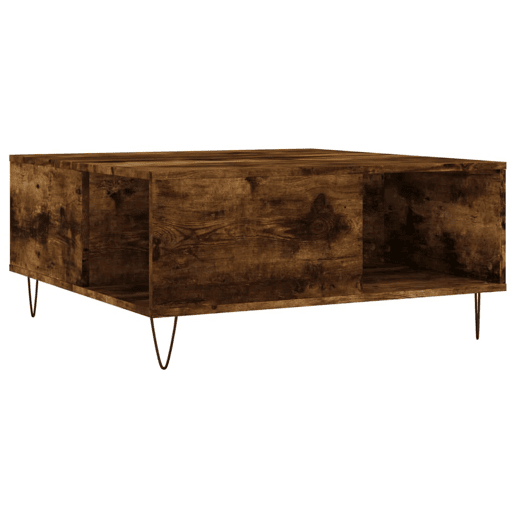 Mesa de Centro, Mesa baixa, 80x80x36,5 cm derivados madeira carvalho fumado