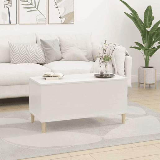 Mesa de Centro, Mesa baixa, 90x44,5x45 cm derivados de madeira branco brilhante