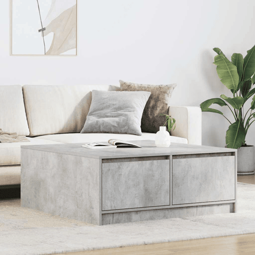 Mesa de Centro, Mesa baixa, com gavetas 100x100x40 cm cinzento-cimento