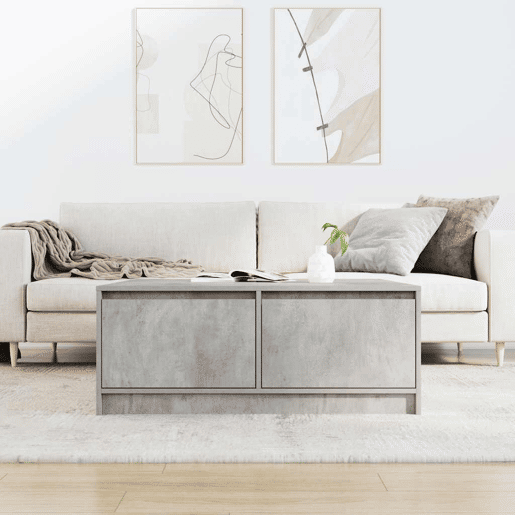 Mesa de Centro, Mesa baixa, com gavetas 100x100x40 cm cinzento-cimento