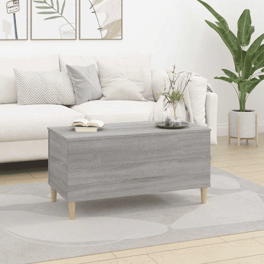 Mesa de Centro, Mesa baixa, 90x44,5x45 cm derivados de madeira cinza sonoma