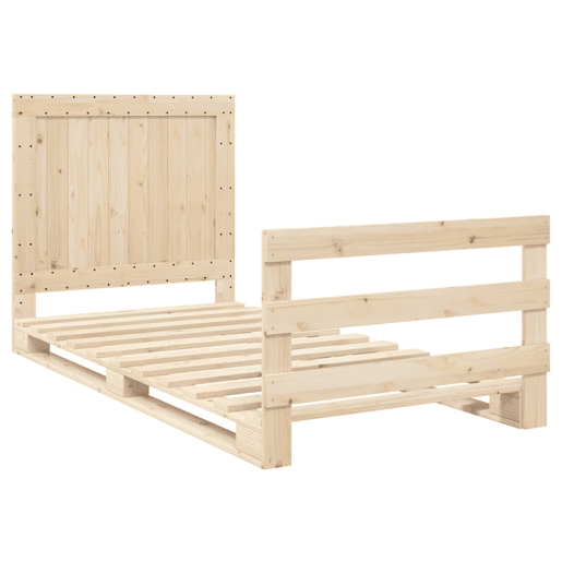 Estrutura de cama de solteiro para adultos com cabeceira 100x200cm pinho maciço Estrutura de cama de solteiro para adultos com cabeceira 100x200cm pinho maciço