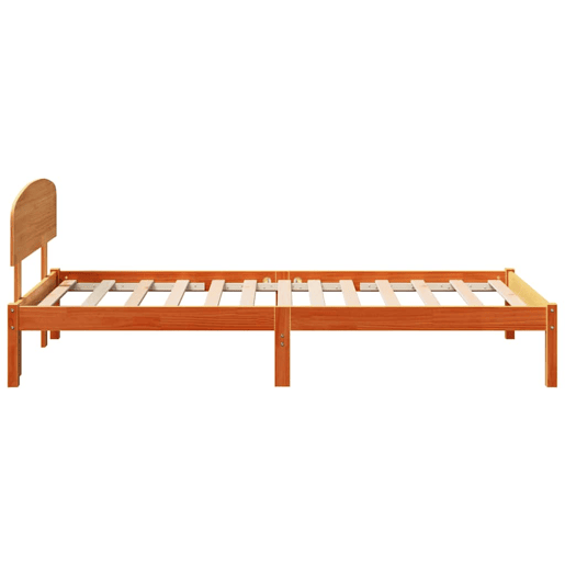 Estrutura de cama de solteiro moderno com cabeceira - Marrom Cera 90 x 190 cm