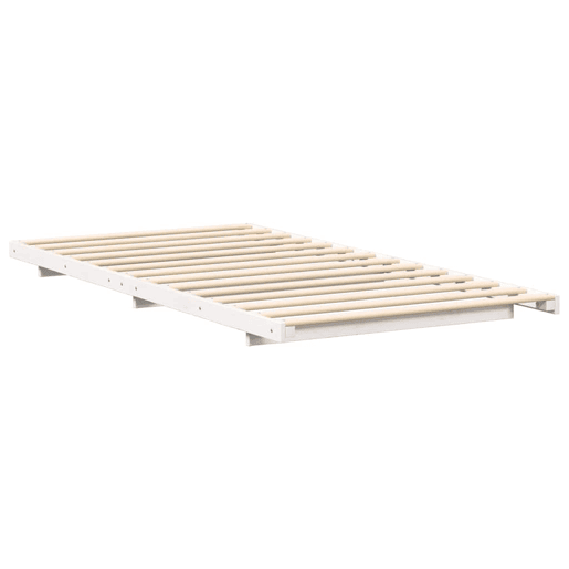 Estrutura de cama de solteiro de chão - Branco 100 x 210 cm