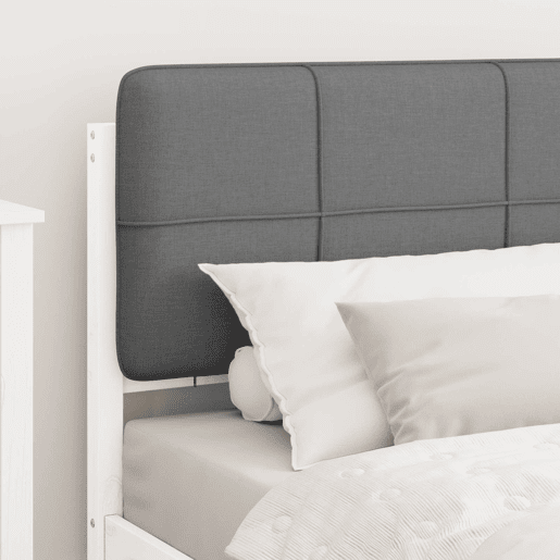 Estrutura de cama de solteiro simple com Cabeceira Estofada Cinzento-claro