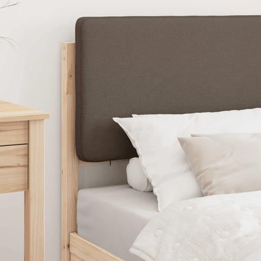 Estrutura de cama de solteiro Design com Cabeceira Estofada Cinzento-acastanhado