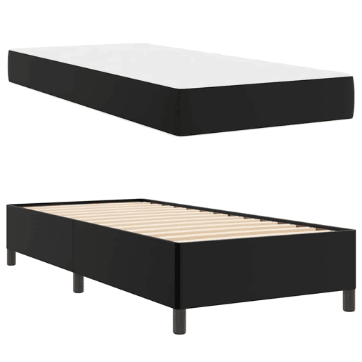 Estrutura de cama de solteiro para adultos com colchão - Preto 100 x 200 cm tecido
