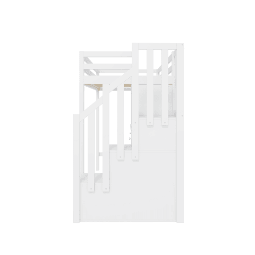 Beliche infantil 90x200 cm - com secretária, armário, escada, gavetas, branco
