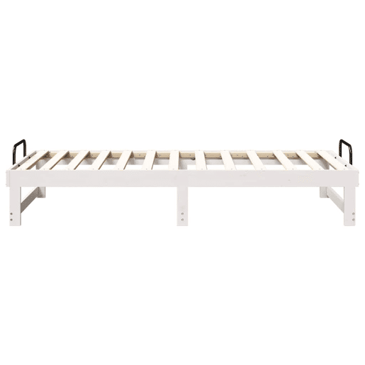 Estrutura de cama de solteiro para adultos - Branco 75 x 190 cm Madeira de Pinheiro Sólida