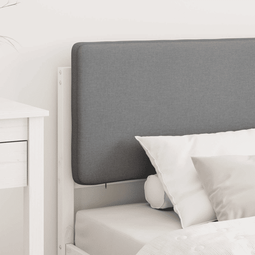 Estrutura de cama de solteiro simple com Cabeceira Estofada Cinzento-claro