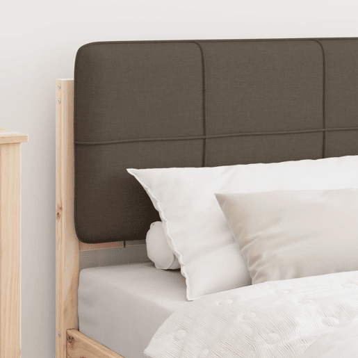 Estrutura de cama de solteiro Design com Cabeceira Estofada Cinzento-acastanhado