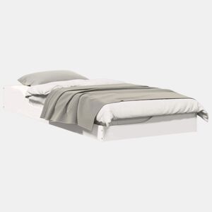 Estrutura de cama de solteiro para adultos - Branco 80 x 200 cm Madeira de Pinheiro Sólida