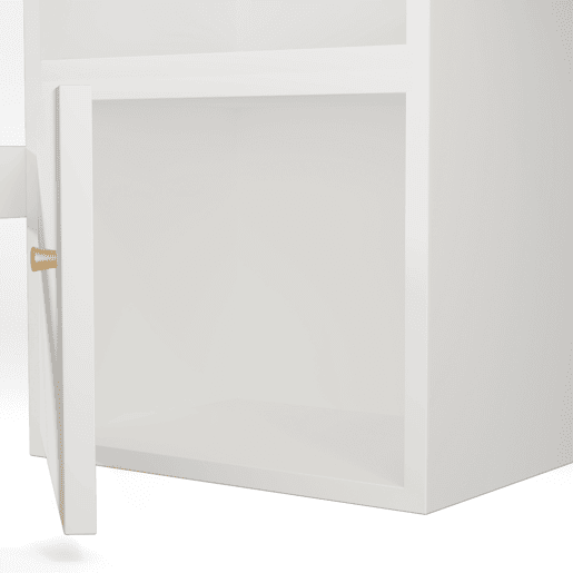 Cama infantil loft 90x200 - com secretária USB-C, armário, gaveteiro, escada, estrado e arrumação - sem colchão